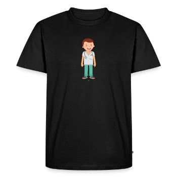 médecin - T-shirt Premium bio Homme - noir - Devant - Nico (187cm)