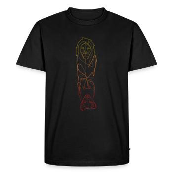 Lion & Lionceau lineart - T-shirt Premium bio Homme - noir - Devant - Nico (187cm)