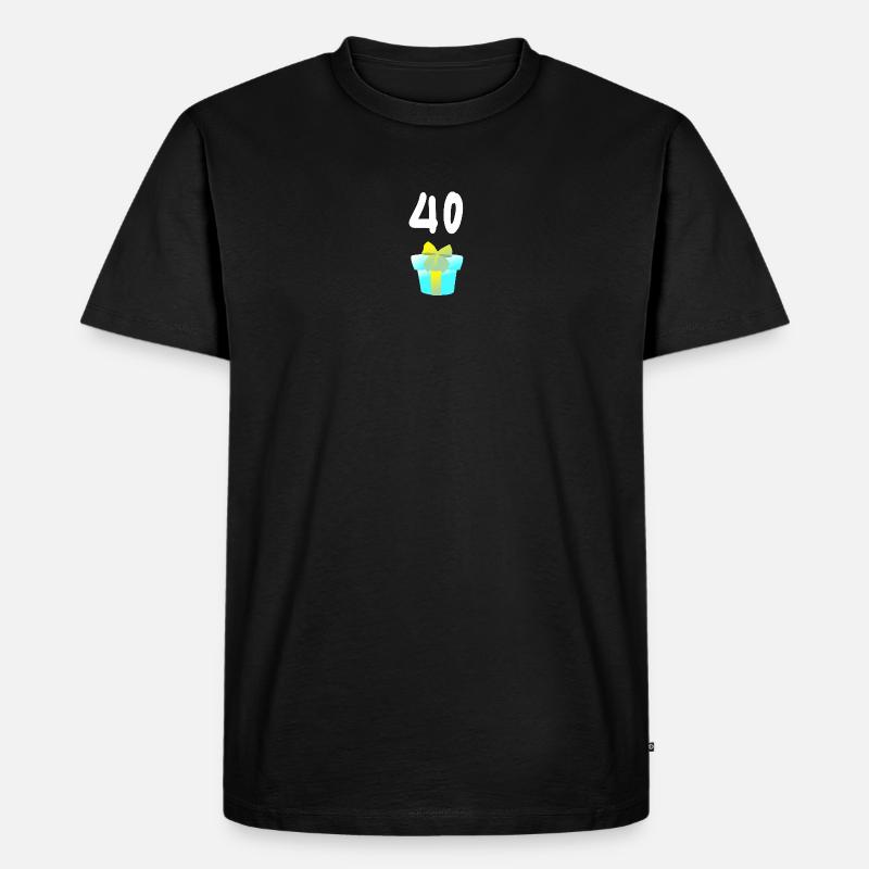 geschenk, 40 geschenkbox - Männer Premium Bio T-Shirt - Schwarz
