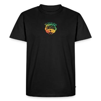Being human, colorful and loud - Men's Premium Organic T-Shirt - black - Front - Nico (187cm)