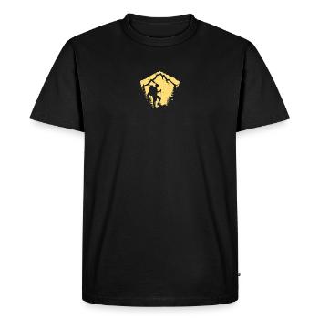 Conception de silhouette de randonnée en montagne - T-shirt Premium bio Homme - noir - Devant - Nico (187cm)