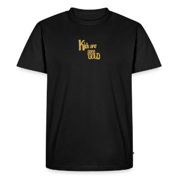 Les ENFANTS sont de l’OR pur - T-shirt Premium bio Homme - noir - Devant - Nico (187cm)