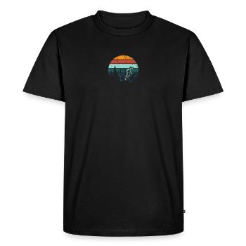 Retro Mountain Rider Sunset - Men's Premium Organic T-Shirt - black - Front - Nico (187cm)