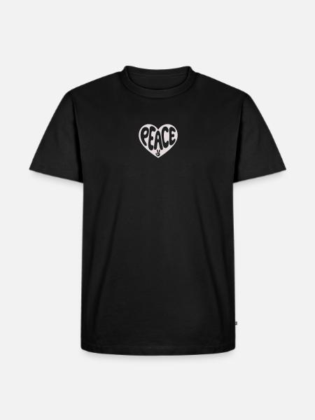 Peace Herz-Friedens Grafik - Männer Premium Bio T-Shirt - Schwarz