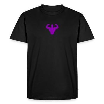 Silhouette de bodybuilder - Force double des biceps - T-shirt Premium bio Homme - noir - Devant - Nico (187cm)