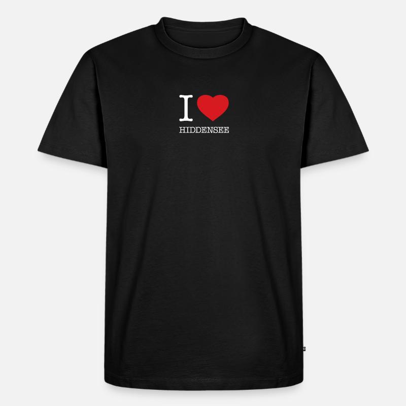 I LOVE HIDDENSEE - Männer Premium Bio T-Shirt - Schwarz