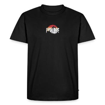 Explore Mountain Sunset Emblem - Men's Premium Organic T-Shirt - black - Front - Nico (187cm)
