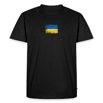 Brushed Ukrainian Flag Palette - Men's Premium Organic T-Shirt - black - Front - Nico (187cm)