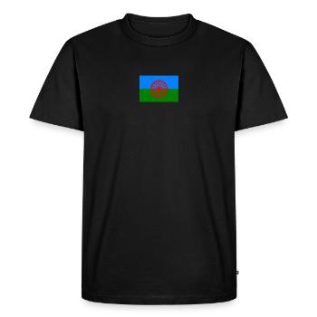 Drapeau rom 720x480 1 - T-shirt Premium bio Homme - noir - Devant - Nico (187cm)
