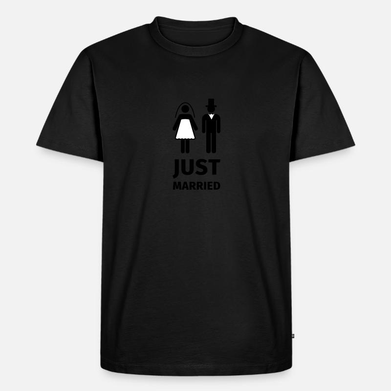 just married - Männer Premium Bio T-Shirt - Schwarz