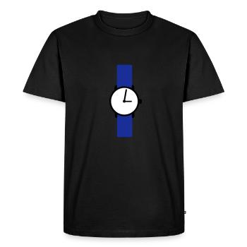 Montre - heure - T-shirt Premium bio Homme - noir - Devant - Nico (187cm)