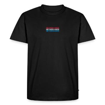 Pays-Bas Pays-Bas Pays-Bas Drapeau de la Hollande - T-shirt Premium bio Homme - noir - Devant - Nico (187cm)