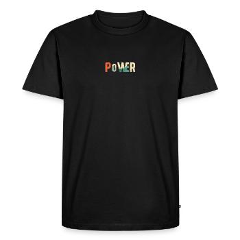 Motivational Art Powerful Lettering - Men's Premium Organic T-Shirt - black - Front - Nico (187cm)