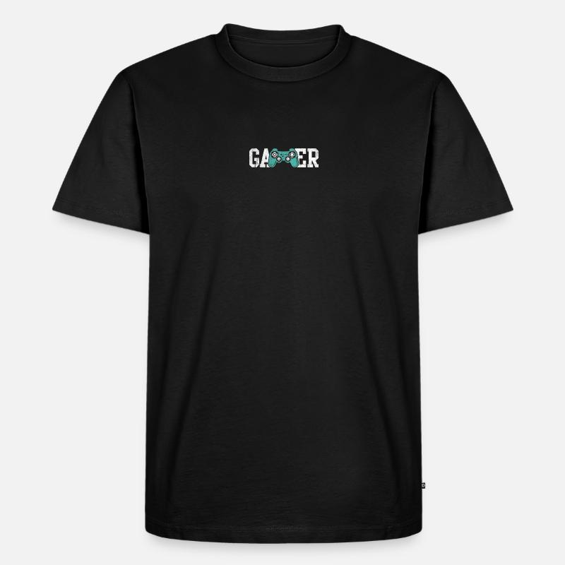 Gamer Glyphs Controller T-Shirt - Männer Premium Bio T-Shirt - Schwarz