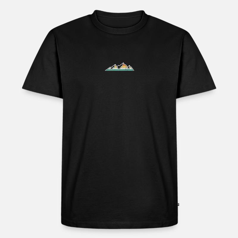 Pastel Rainbow Mountain Ridge - Männer Premium Bio T-Shirt - Schwarz