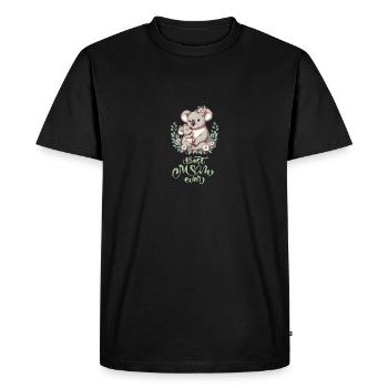 Meilleure maman jamais Koala embrasser Couronne de fleurs - T-shirt Premium bio Homme - noir - Devant - Nico (187cm)