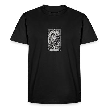 Vintage Gothic Skeleton Couple Tarot Card with - Men's Premium Organic T-Shirt - black - Front - Nico (187cm)