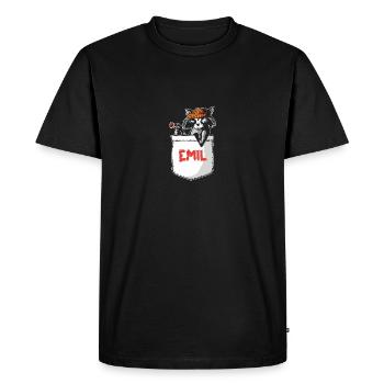 Raccoon Emil - Men's Premium Organic T-Shirt - black - Front - Nico (187cm)