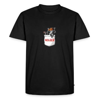 Raton laveur Holger - T-shirt Premium bio Homme - noir - Devant - Nico (187cm)