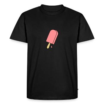 crème glacée - T-shirt Premium bio Homme - noir - Devant - Nico (187cm)