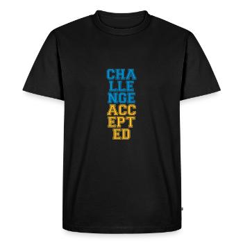 Cool Challenge Accepted Design - Men's Premium Organic T-Shirt - black - Front - Nico (187cm)