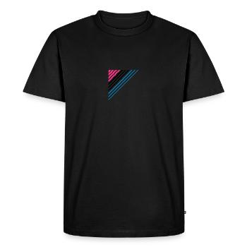 Triangular shape lines Many lines pattern - Men's Premium Organic T-Shirt - black - Front - Nico (187cm)