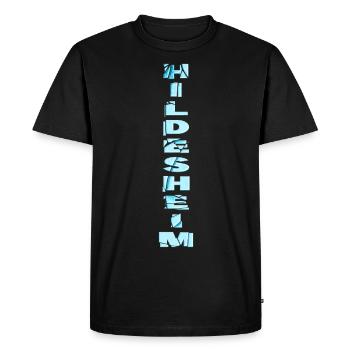 Hildesheim Allemagne City Font Skyline - T-shirt Premium bio Homme - noir - Devant - Nico (187cm)