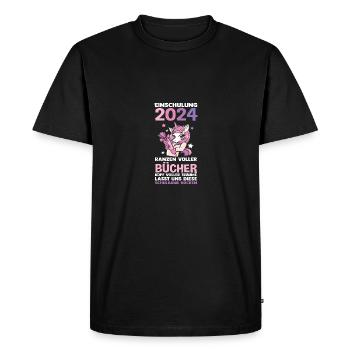 Inscription de la rentrée scolaire des écoliers de 1ère année - T-shirt Premium bio Homme - noir - Devant - Nico (187cm)