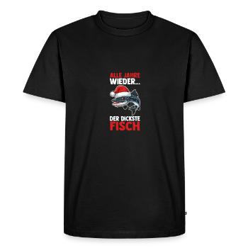 Père Noël Pêche Noël Fête de Noël - T-shirt Premium bio Homme - noir - Devant - Nico (187cm)