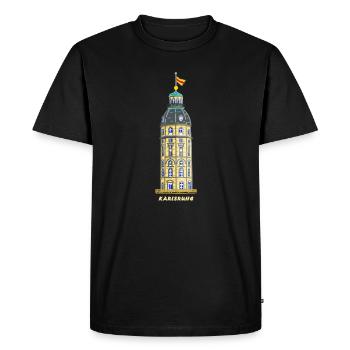 Karlsruhe, historic castle tower - Men's Premium Organic T-Shirt - black - Front - Nico (187cm)