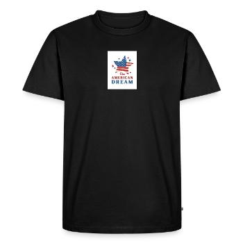 Le rêve de l’Amérique : Stars Flag - T-shirt Premium bio Homme - noir - Devant - Nico (187cm)