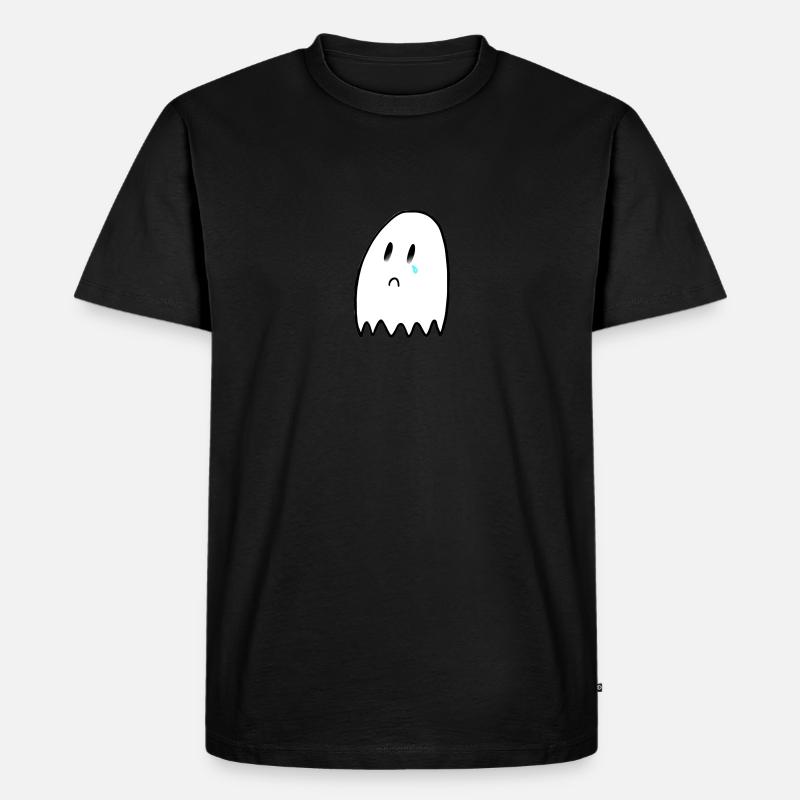 sad ghost - Männer Premium Bio T-Shirt - Schwarz