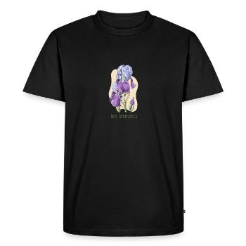Iris botanical drawing - Men's Premium Organic T-Shirt - black - Front - Nico (187cm)