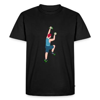 Climbing, bouldering, sport climbing, climbing wall - Men's Premium Organic T-Shirt - black - Front - Nico (187cm)