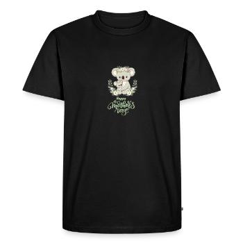 Koala amant câlin Floral maman bonne fête des mères - T-shirt Premium bio Homme - noir - Devant - Nico (187cm)