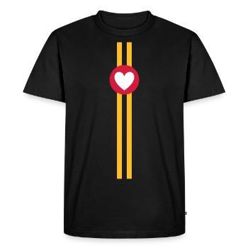 ★ couleurs de conception interchangeables ★ 2 lignes, cercle et coeur - T-shirt Premium bio Homme - noir - Devant - Nico (187cm)