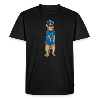 Policier Suricate Police des Lunettes de Soleil - T-shirt Premium bio Homme - noir - Devant - Nico (187cm)