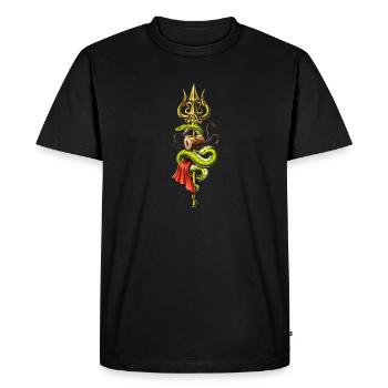 Seigneur hindou Shiva Trident - T-shirt Premium bio Homme - noir - Devant - Nico (187cm)