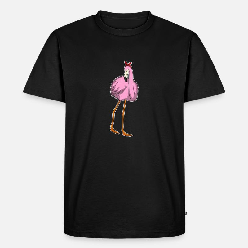 Flamingo-Halstuch - Männer Premium Bio T-Shirt - Schwarz