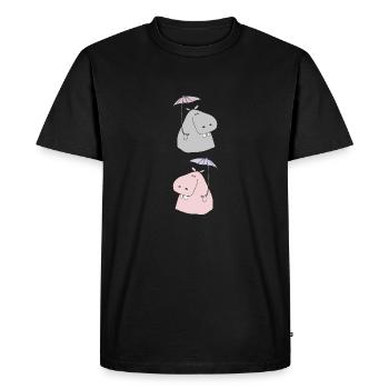 Mr. and Mrs. Nilpferd - Men's Premium Organic T-Shirt - black - Front - Nico (187cm)