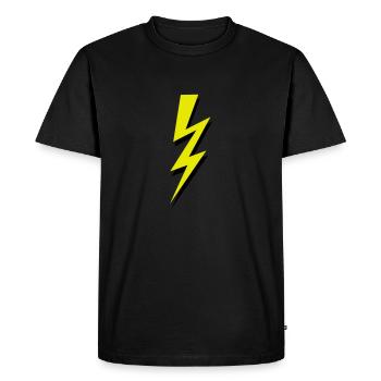 éclair - T-shirt Premium bio Homme - noir - Devant - Nico (187cm)