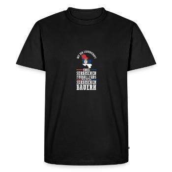 Serbe Serbe Serbie - T-shirt Premium bio Homme - noir - Devant - Nico (187cm)