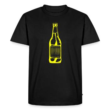 Bouteille de bière Bière - T-shirt Premium bio Homme - noir - Devant - Nico (187cm)