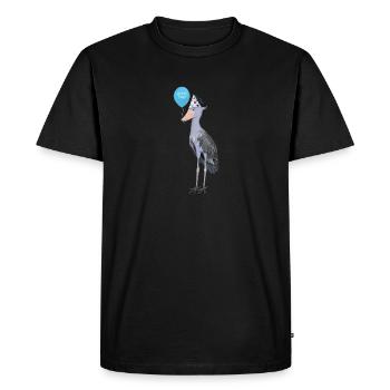 Le bec de la chaussure fête l’anniversaire de l’oiseau - T-shirt Premium bio Homme - noir - Devant - Nico (187cm)