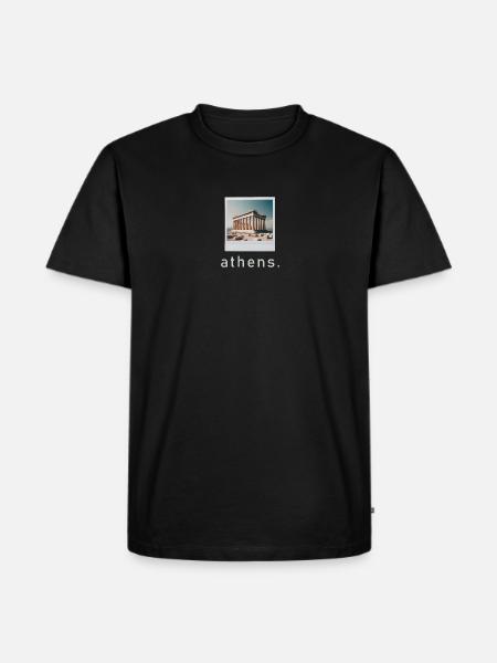 Akropolis Athen Retro Foto - Männer Premium Bio T-Shirt - Schwarz
