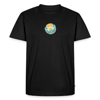 Sun Fun – Design d’autocollants d’été tropical - T-shirt Premium bio Homme - noir - Devant - Nico (187cm)
