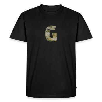 Lettre de camouflage G - T-shirt Premium bio Homme - noir - Devant - Nico (187cm)