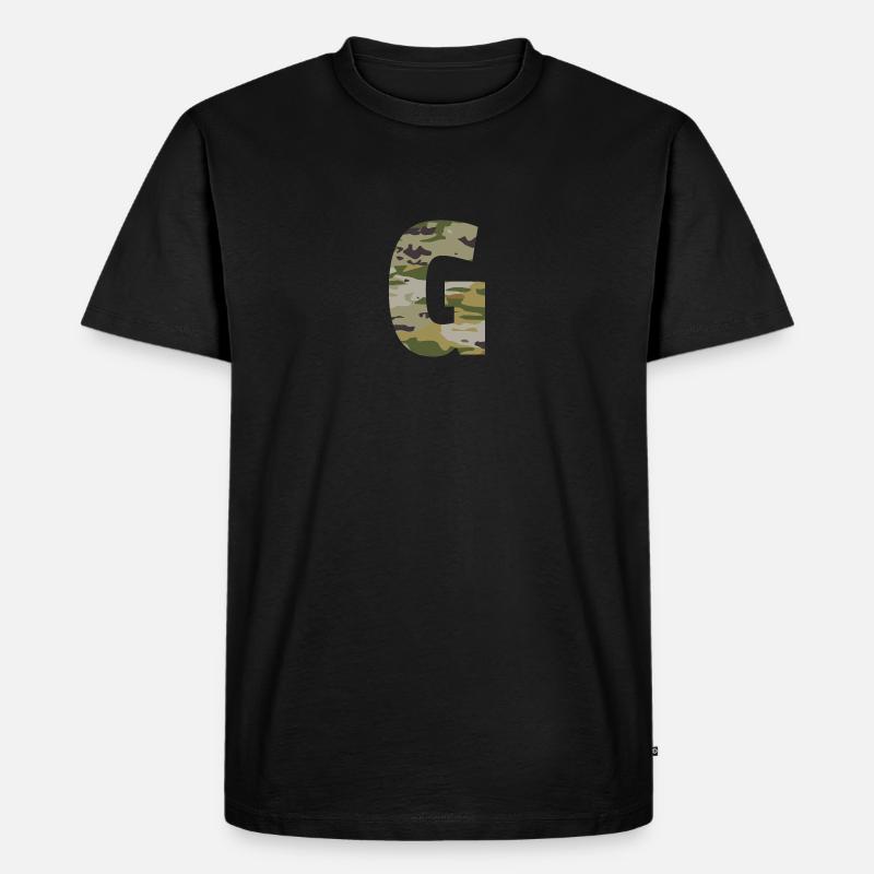 Tarnbuchstabe G - Männer Premium Bio T-Shirt - Schwarz