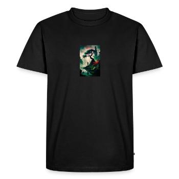 Stunning Minimalistic Japanese Landscape painting - Men's Premium Organic T-Shirt - black - Front - Nico (187cm)