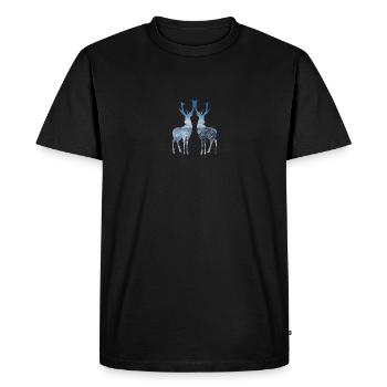bleu cerf - T-shirt Premium bio Homme - noir - Devant - Nico (187cm)